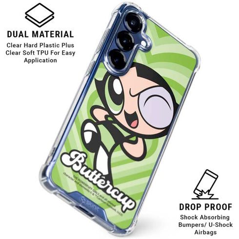 Cartoon Network Powerpuff Girls Buttercup Green Hearts Galaxy S25 Clear Case